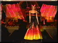 margo schwab modeling for make a wish segment at the 2000 Golden Hangers Awards